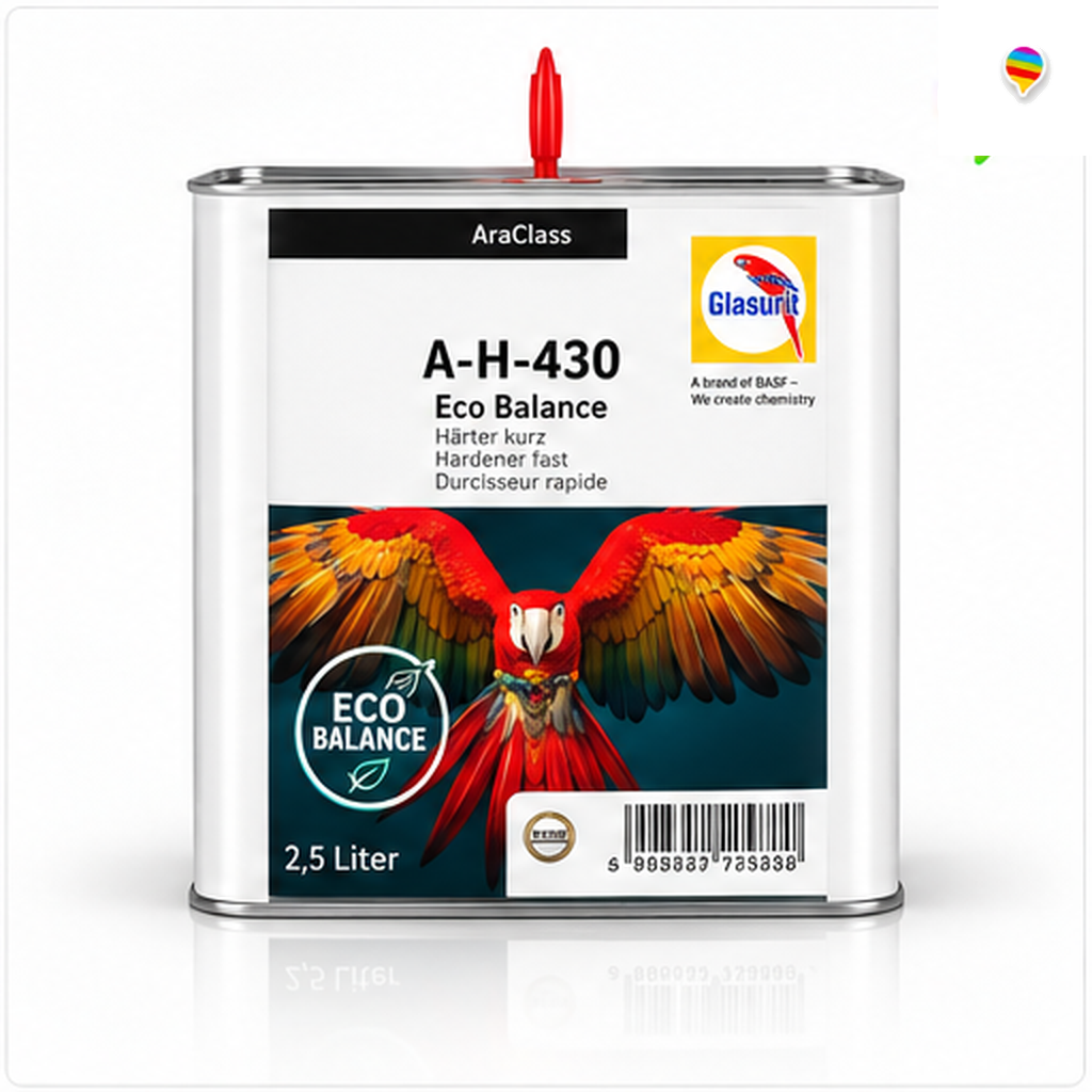 Glasurit AraClass A-H-430 Eco Balance Decklackhärter normal 2,5 L – KI-generiertes Produktbild