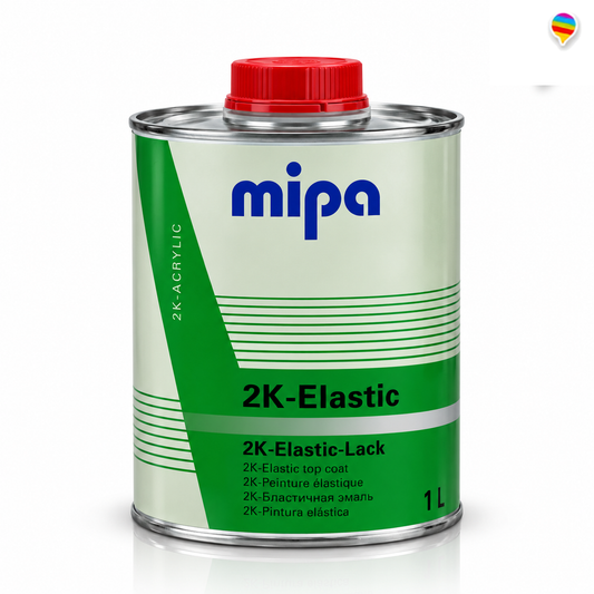 Mipa 2K-Elastic 1 L – Einzelproduktbild auf Weiß mit einheitlichem Regenbogen-Sprechblasenlogo