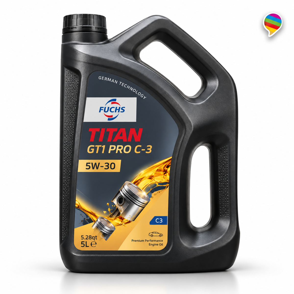 TITAN GT1 PRO C-3 5W-30 Premium-Motoröl 5 Liter auf weißem Hintergrund mit Alex Autoshop Logo